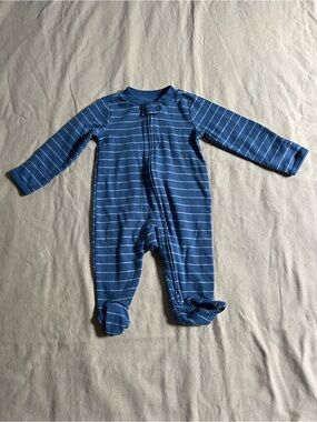 Carter's Blue and White Striped Footed One-Piece